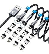 540° Rotation Magnetic Charging Cable, 3 in 1 Magnetic Phone Charger [4-Pack, 3ft/3ft/6ft/10ft] 3...
