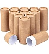 BENECREAT 12PCS 50ml BurlyWood Kraft Paperboard Tubes Round Kraft Paper Containers for Pencils Te...