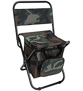 LEADALLWAY Fishing Chair with Cooler Bag Compact Fishing Stool Foldable Camping Chair