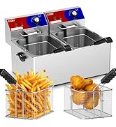 HTTSICHI Commercial Deep Fryer - 26 L Large Deep Fryer with 10 L Basket, Commercial Deep Fryer wi...