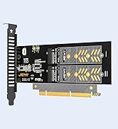 JEYI Quad NVMe PCIe 4.0 Expansion Card, Supports 4 NVMe M.2 SSD 2280 up to 8TB, Raid Bandwidth 25...