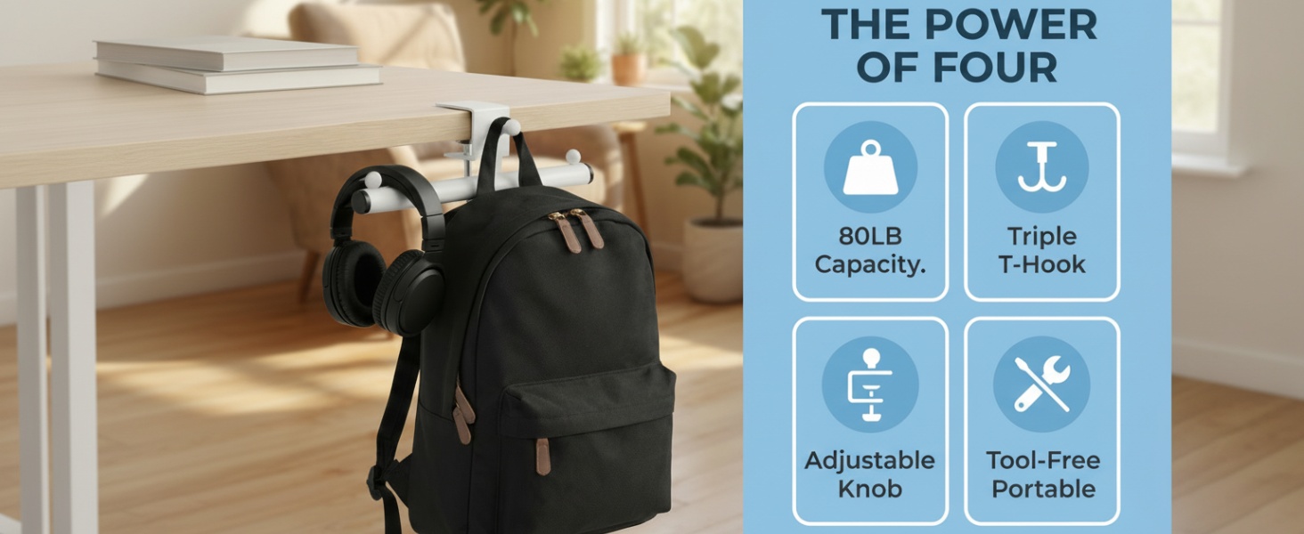 bag hanger for table