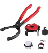 WORKPRO 2-Piece Oil Filter Wrench Set, 12” Adjustable Oil Filter Plier &amp; 3-Jaw Universal Oil Filt...