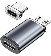 ANMONE 2 in 1 Micro USB (Female) to Micro USB/USB C (Male) Magnetic Adapter Fast Charge OTG Conve...