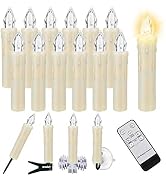 12 PCS LED Window Candle Flameless Taper Candle,Battery Operated Flickering Candle Lights, with R...