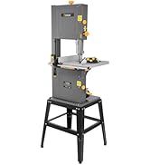 Hoteche 12-Inch Band Saw 7-Amp Two-Speed Benchtop with Stand for Woodworking and Metal Cutting, 1HP