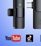 SmaFun Mini Microphone for iPhone/Android/Camera 3 in 1 Wireless Lavalier Mic with Noise Cancella...