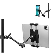 Mippko Tablet Holder for Microphone Stand and Mic Music Stand,Compatible with 4.7~12.9 inch iPad/...