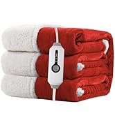 RALYSUN Electric Heated Blanket Full Size 72"x84" - Dual-Sided with Microplush &amp; Sherpa Fabric, 4...