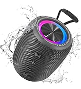 Portable Bluetooth Speaker, BT5.3 Wireless Speaker 20W Bass Diaphragms with Multi LED Light Dynam...