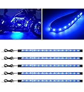 Car Led Light Strip,Blue Interior Lights for Trucks 30CM 15 SMD IP67 Waterproof Car Underglow Lig...