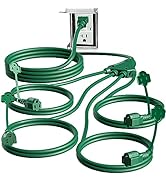 Belllights 1 to 4 Splitter Extension Cord, Total 31 FT(13 FT End to End), 16AWG/3C SJTW Power Cor...