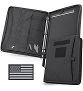 Livans Portfolio Padfolio Binder Detachable 3-Ring Binder Planner, Zip Tactical Notebook Cover wi...