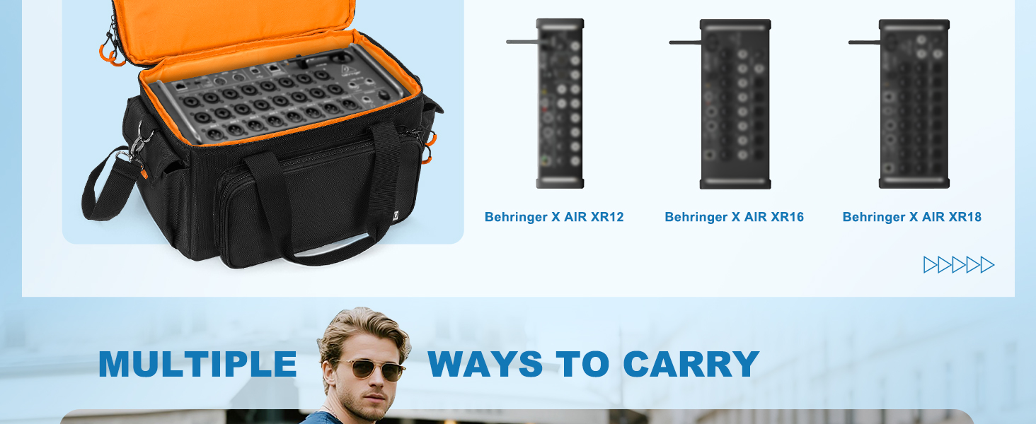 Padded Mixer Carry Bag Compatible with Behringer X-AIR Series Mixers XR12, XR16, XR18