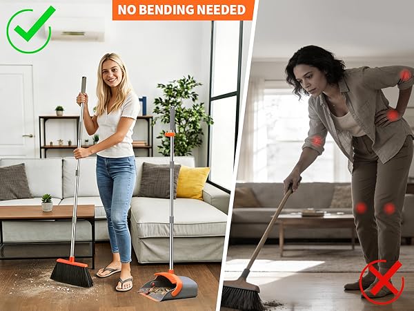 Broom and Dustpan Set New Orange