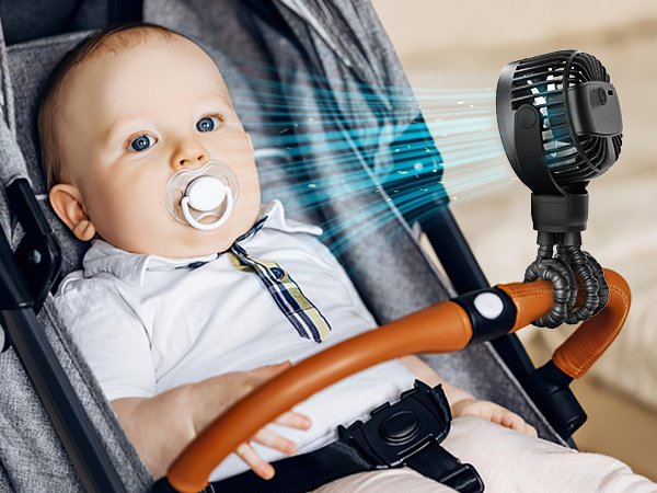 Portable stroller fan