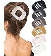Flat Hair Clips for Women,6 Pcs Curved Claw Clips for Women Girl, Large Strong Hold Barrettes Cla...