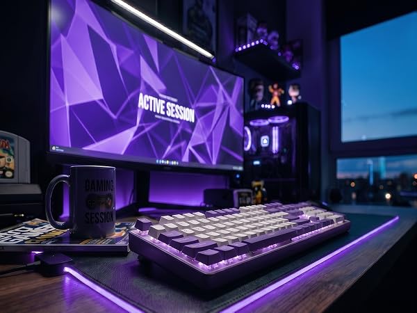 RK ROYAL KLUDGE RK920 keyboard full-size RGB design for PC gaming desks, upgrading the setup