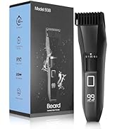 Beatslm Manscape Men's Beard Trimmer, 20 Length Adjustable Blade Wheel,Stainless Steel T-Blade fo...