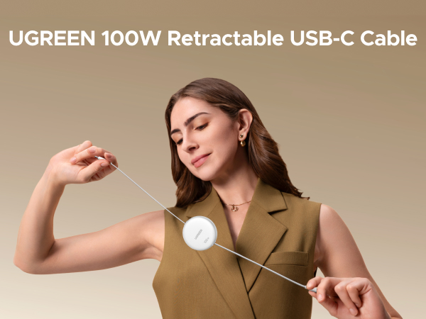 100W Retractable USB-C Cable