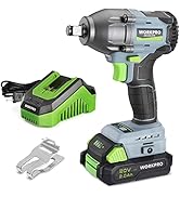 WORKPRO 20V Cordless Impact Wrench 1/2 in, Brushless Impact Gun with Battery and Charger, High To...