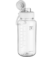 Fanhaw 32 oz Clear Water Bottle with Fast-Flow Spout Lid, BPA-Free Tritan, Wide Mouth, Leakproof,...