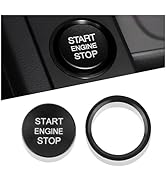 Car Push Start Button Cover Compatible with Audi,Cool Aluminum Engine Start Button Cover with Met...