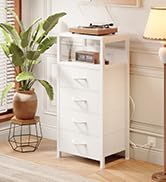 NightStand Bedside Charging Table Bedroom - Night Stand with Charger Station, Bed Side Table with...