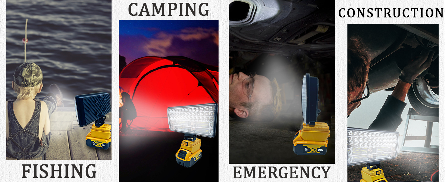 LED work light for dewalt battery 20V 18V