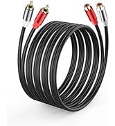 JSADZKJ 2 RCA Extension Cable Dual RCA Male to Female Audio Stereo Subwoofer Cable 2 RCA Stereo A...