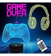 Attivolife Gamepad Gifts Lamp, 3D Illusion Night Light with Remote Control + Timer 16 Color Chang...
