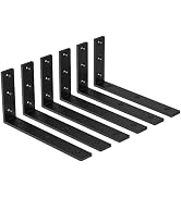 LSK 6 Pack Countertop Support Brackets, L 12" × H 6" × W 1.6" Heavy Duty Shelf Brackets, 8mm Thic...