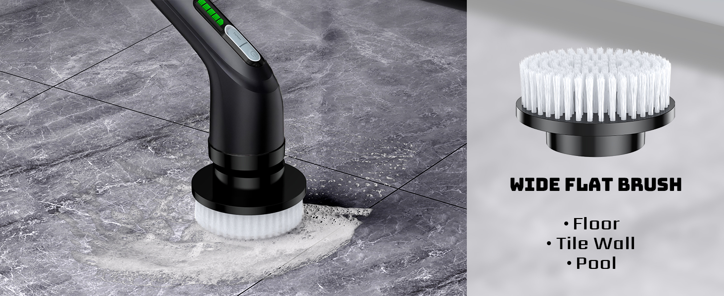 Wide flat brush for floor, tile wall, pool