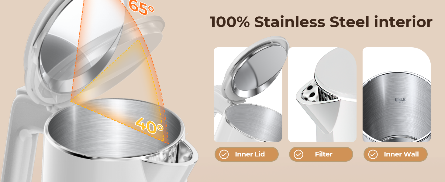 stainless steel tea kettle white