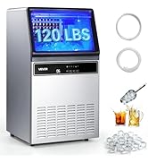 VEVOR Commercial Ice Maker Machine 120 lbs/24H, Under Counter Ice Maker with 33 lbs Storage Bin 4...