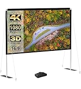 Projector Screen with Stand 60inch, Portable Projector Screen 16:9 4K HD Outdoor Indoor Projector...