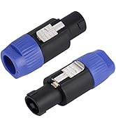 Speaker Plug Twist Lock 4 Pole Plug Twist Lock Compatible with Neutrik Speakon NA4LJ, NA4LJX, NL4...