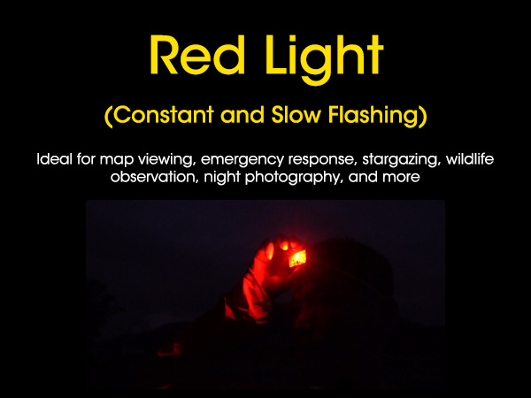 A person uses the Red Light mode on the NU43 at night. 