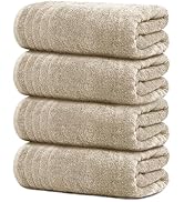 Tens Towels Pack of 4 Extra Large Bath Towels 30 x 60 Inches, 100% Cotton, Larger &amp; Lighter Weigh...