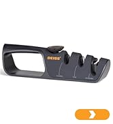Deiss PRO Knife Sharpener With Adjustable Angle Knob - Handheld Manual Knife Sharpeners for Kitchen