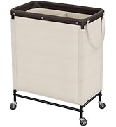 StorageWorks 2 Section Laundry Hamper, Rolling Laundry Cart with Wheels and Handles, Laundry Room...