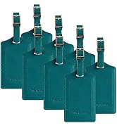 8 Pack Leather Luggage Travel Bag Tags by Travelambo