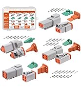 DT Connector, 2 3 4 6 Pin Deutsch Connector Kit, Waterproof Automotive Electrical Connectors with...