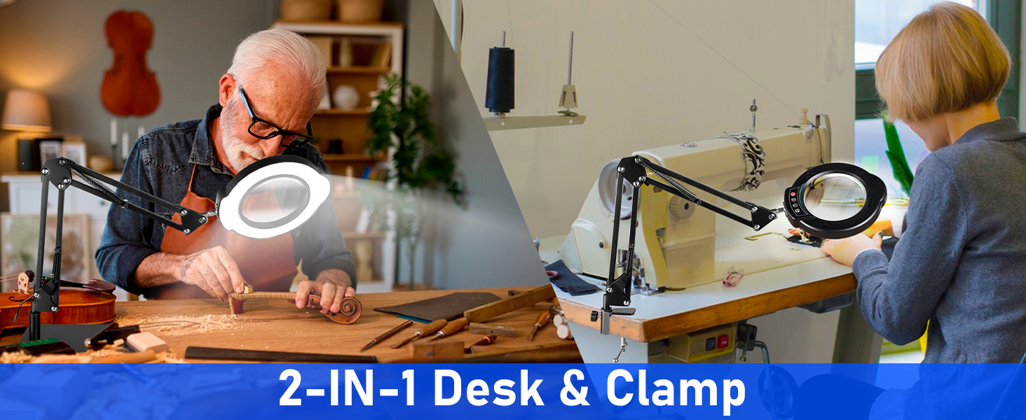 magnifying glass with light and stand