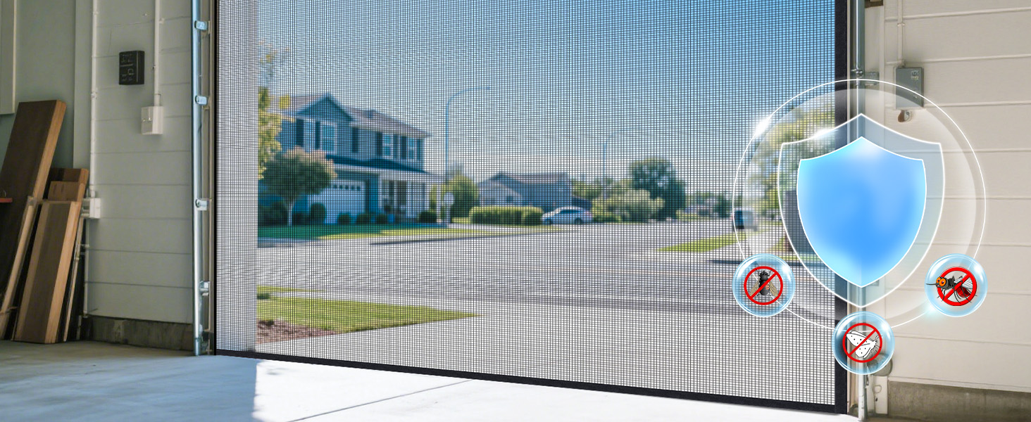 garage door screen with magnetic closure