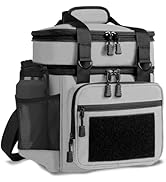 GLENKEY Double Deck Insulated Lunch Box, Expandable Large Lunch Bag Leakproof Cooler Bag Lunch Pa...