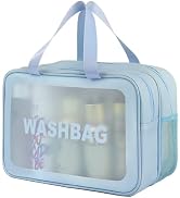 DAPOWER Travel Toiletry Bag for Women, Matte Translucent Toiletry Bag with Handy Handle, Makeup C...