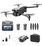 Drone with HD Dual Cameras, Foldable Mini Drones with Screen Controller, Brushless Motor Headless...