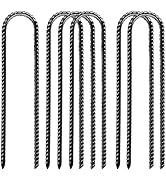 12-inch Ground Stakes Heavy Duty,U Shape Trampolines Wind Stakes Steel Anchors - 6 Pack Rebar Sta...