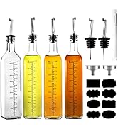 WERTIOO 17 OZ Olive Oil Dispenser Bottle, 4 Pack Glass Oil and Vinegar Dispenser Set Container wi...